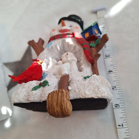 Snowman Stocking Holder By Seasonal Specialties Heavy Resin Country Christmas - Picture 8 of 8